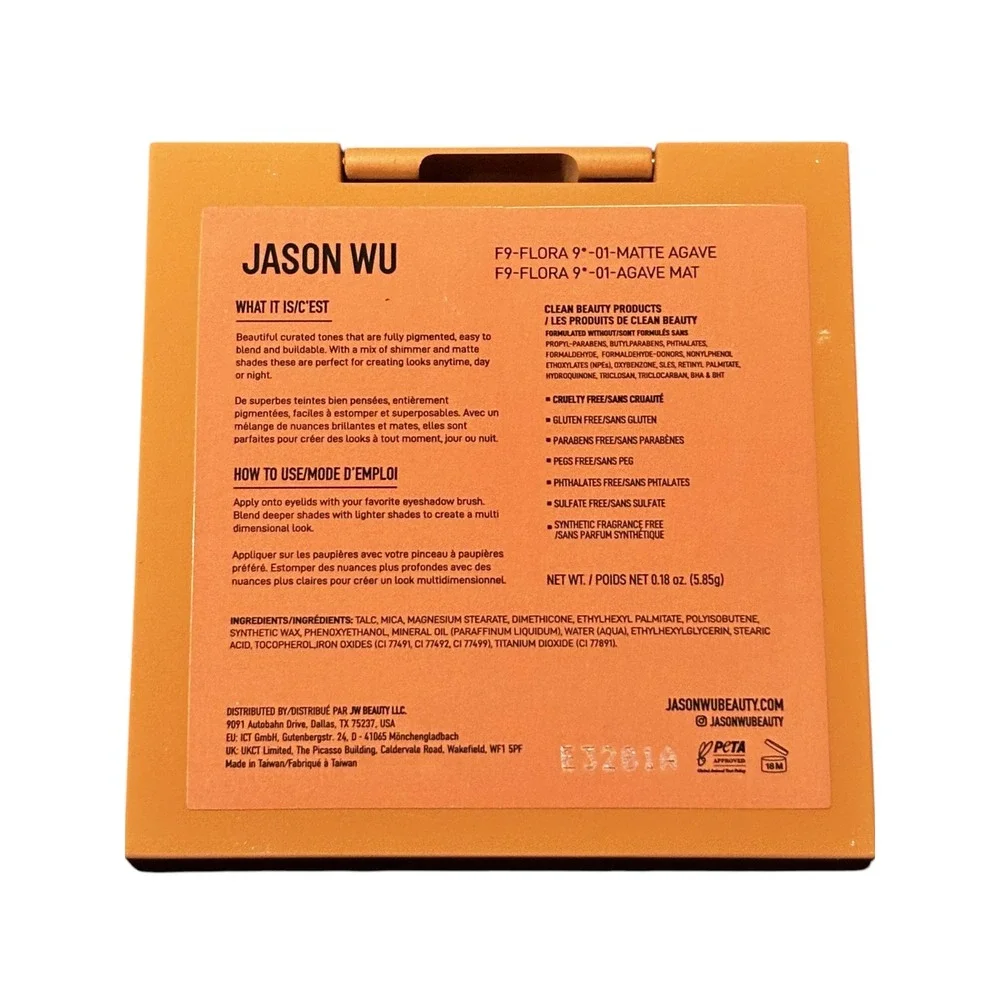Jason Wu Flora 9 Eyeshadow Palette 01 Matte Agave Earth Tones New In Box